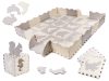 Habszivacs játszószőnyeg és puzzle játszókeret, 36 db-os, kivehető állatokkal – Szürke/Ekrü