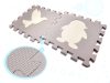 Habszivacs játszószőnyeg és puzzle játszókeret, 36 db-os, kivehető állatokkal – Szürke/Ekrü