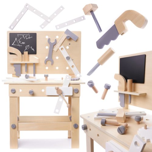 Fából készült kratív barkács műhely szerszámokkal DIY készlet