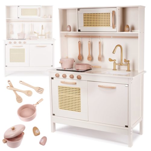 Gyermek retro MDF fa konyha kiegészítőkkel
