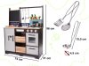 Ecotoys gyerek játékkonyha kréta táblával, tartozékokkal XXL 96cm
