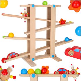 Fából készült montessori labdapálya XXL