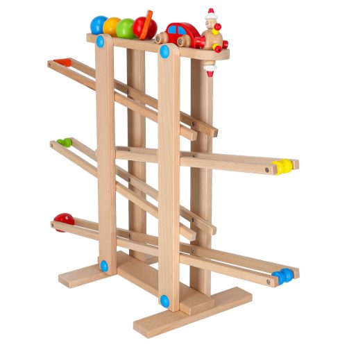 Fából készült montessori labdapálya XXL