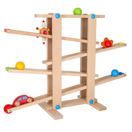 Fából készült montessori labdapálya XXL