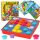 Oktató mozaik puzzle színes gombokkal, 10 sablonnal, 57 db
