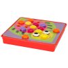 Oktató mozaik puzzle színes gombokkal, 10 sablonnal, 57 db