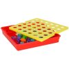 Oktató mozaik puzzle színes gombokkal, 10 sablonnal, 57 db