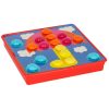 Oktató mozaik puzzle színes gombokkal, 10 sablonnal, 57 db