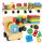 Fa szortírozó ügyességi puzzle vonat mozdony + vagonok 30cm