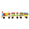 Fa szortírozó ügyességi puzzle vonat mozdony + vagonok 30cm