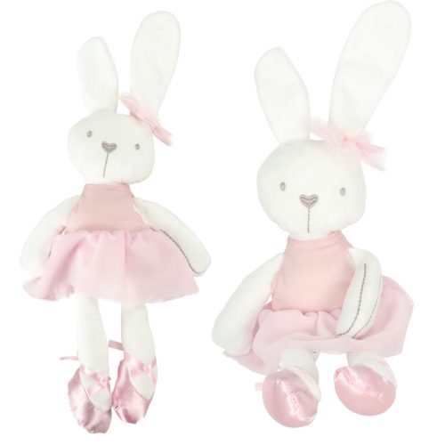 Plüss kabala nyuszi rózsaszín ruhában 42cm