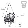Gólyafészek karosszék hinta háttámlával fekete, 80cm