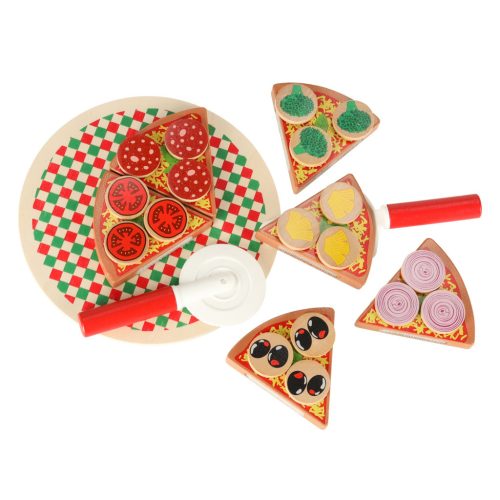Pizza fa játékkészlet tartozékokkal