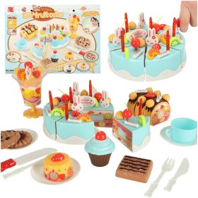 Születésnapi torta vágható 75 db, kék