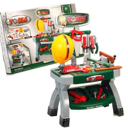 Játékműhely sisakkal szerszámokkal 71cm