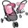 MalPlay Little Princess háromkerekű játék sportbabakocsi - Rózsaszín-szürke, 63 cm 