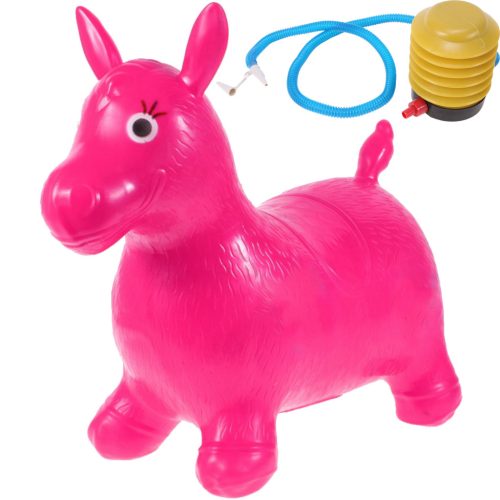 Felfújható gumi lovacska pumpával, pink