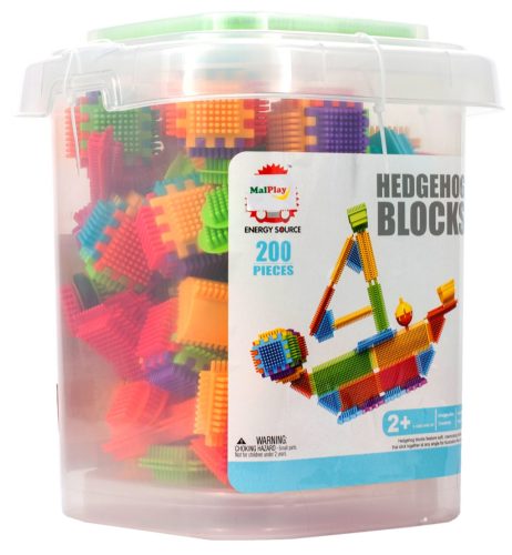  Tüskés építőkockák vödörben – 200 darabos készlet