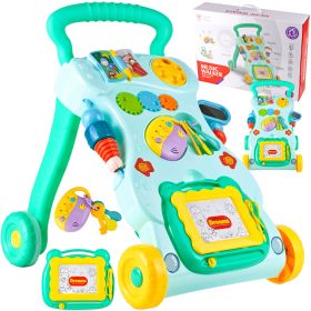   Moni Dreams 2 az 1-ben Interaktív Zenélő Járássegítő és Készségfejlesztő Játék Mágneses Rajztáblával – Türkiz/Mentazöld