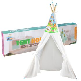   MalPlay Indián tipi játszósátor gyerekeknek, 100x100x150 cm, stabil fa kerettel