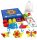 Színes Fa Mintakirakó és Geometriai Puzzle, 155 Darabos Montessori Játék