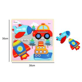   Fából készült Montessori járműves puzzle gyerekeknek – 30x30 cm