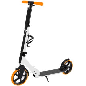   MalPlay Összecsukható Városi Roller – 200 mm-es Kerekekkel, Kulacstartóval és Vállpánttal, Fehér-Narancssárga