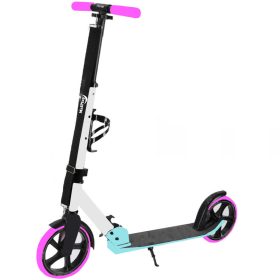   MalPlay Összecsukható Városi Roller – 200 mm-es Kerekekkel, Kulacstartóval és Vállpánttal, lila, türkiz
