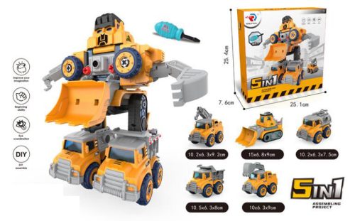 5 az 1-ben átalakuló robot DIY - Kreatív és tanulságos játék a gyerekeknek