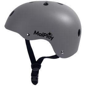   MalPlay SafeKiddo állítható gyerek bukósisak, Szürke, S méret, 48-54 cm