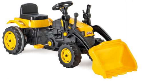 Pedálos traktor markolóval – XXL méretű, sárga, 125 cm