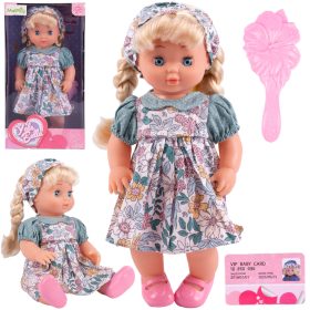   MalPlay Bella szőke hajas baba virágos ruhában kiegészítőkkel, 27cm