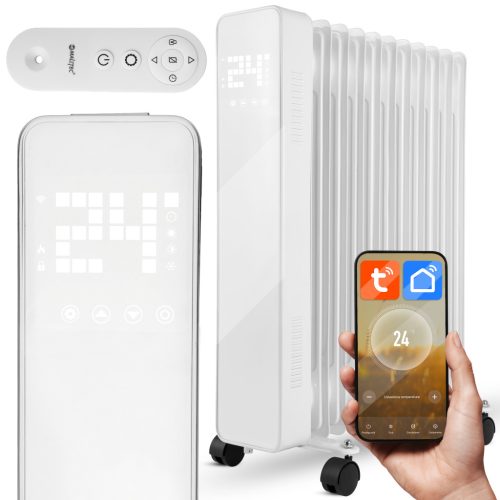 MalTec ProOil 2500W WiFi olajradiátor, 11 bordás, LED kijelző