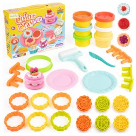   Color Clay DIY Tortakészítő gyurmaszett kiegészítőkkel, 6 színű gyurmával