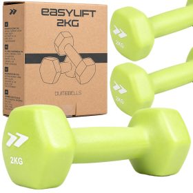   EasyLift Hatszögletű Neoprén Kézisúlyzó Szett 2 kg - 2 db, zöld