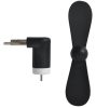 Micro USB mini ventilátor telefonhoz – fekete, USB/microUSB csatlakozóval