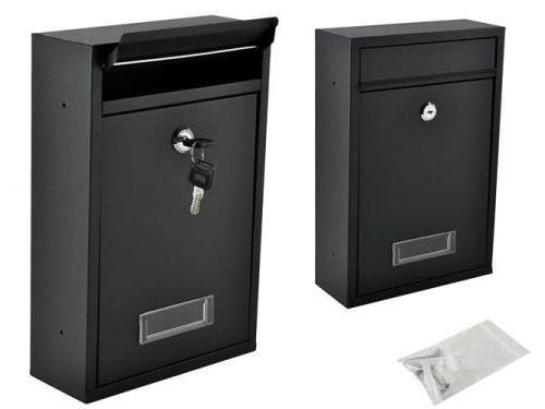 Zárható fém Postaláda - fekete