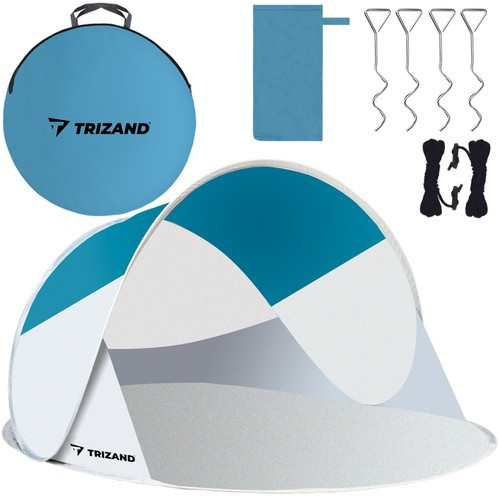 Strandsátor, Tengerparti sátor 220x120x90cm - türkiz-szürke