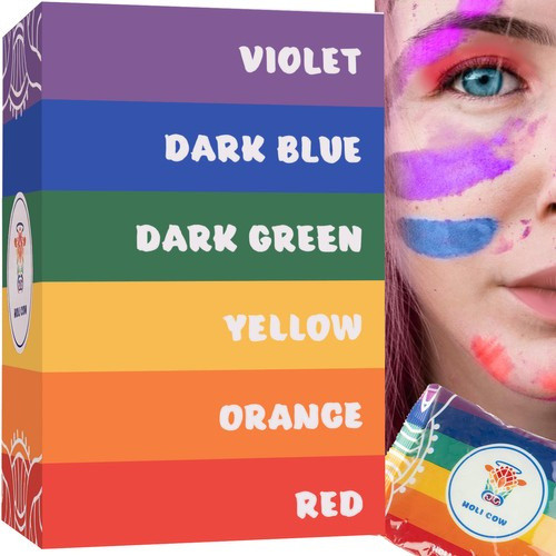 Színes Holi por fotózásokhoz és bulikhoz - 6x100g készlet