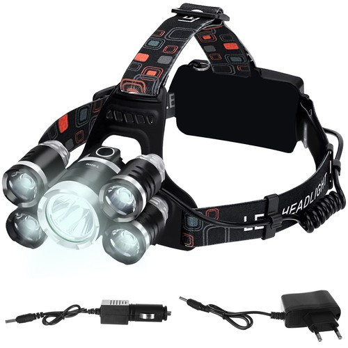 Trizand Nagy fényerejű fejlámpa 5 LED T6 CREE