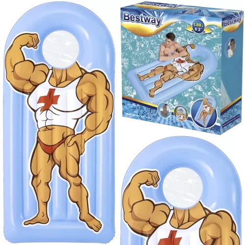 Felfújható strandmatrac, vicces mintával - BESTWAY 43421