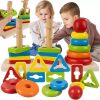 Montessori Fa Szivárvány torony rakosgató játék
