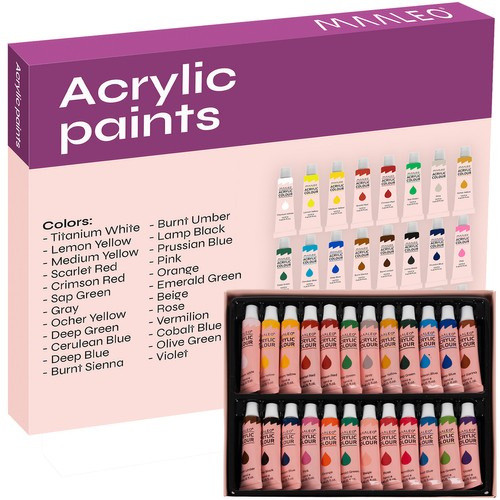 Akril festék készlet 24 db - egyenként 12ml Maaleo 20363