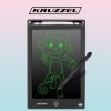 LED Rajz tablet 8,5" Törlés gombbal, fekete KRUZZEL