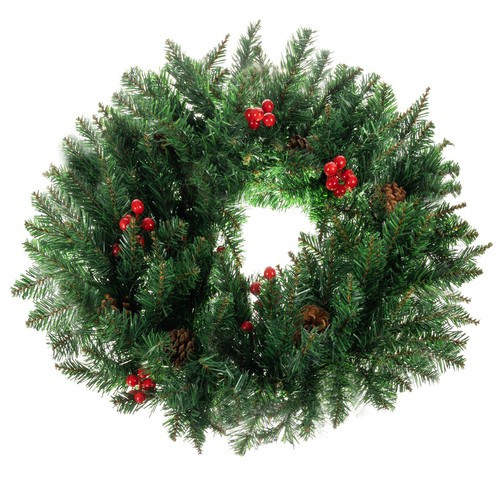 Karácsonyi Koszorú Ajtódísz 60cm Sűrű XXL