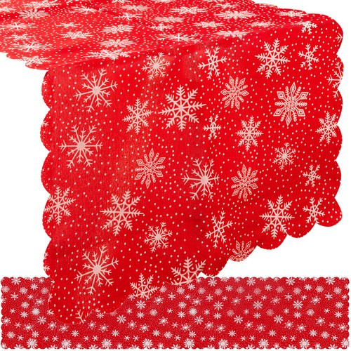 Karácsonyi asztali futó hópihe mintával 185x35cm Ruhhy