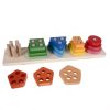 Fából készült geometriai forma válogató színes fejlesztő puzzle Kruzzel