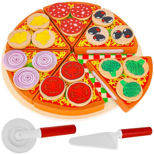 Fából készült vágható pizza készlet