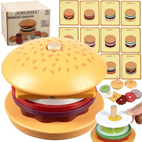 Fából készült Hamurger építő játék Kruzzel