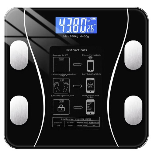 LCD Okos mérleg bluetooth, telefonos alkalmazással Ruhhy - 180 kg